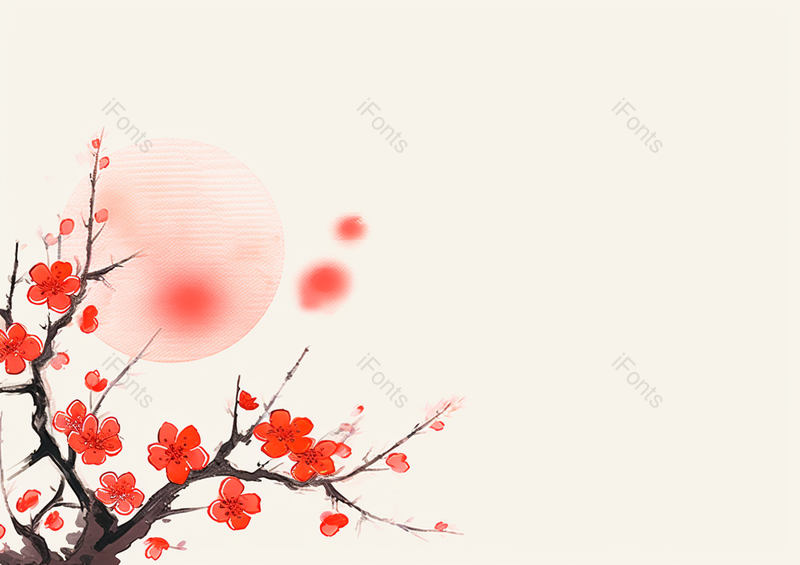 一直红梅盛开中国古代水墨画,高清,摄影图,摄影图片,图片大全,摄影图免费下载